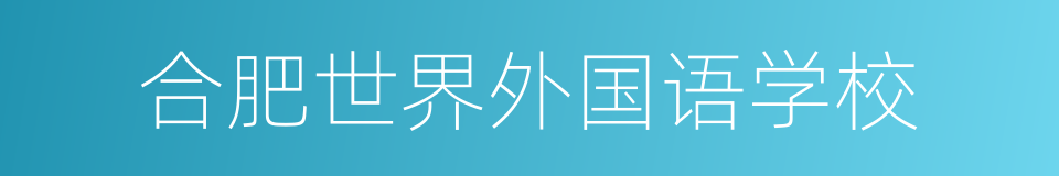 合肥世界外国语学校的同义词