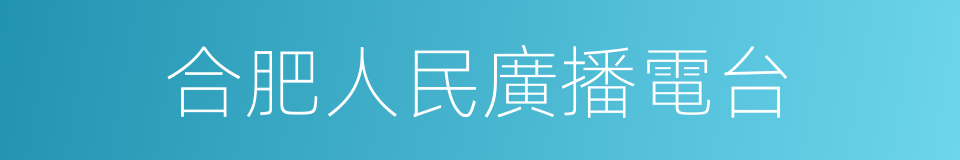 合肥人民廣播電台的同義詞