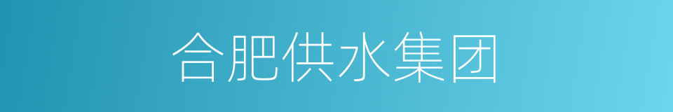 合肥供水集团的同义词
