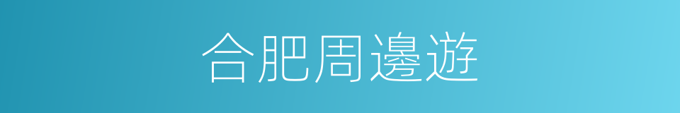 合肥周邊遊的同義詞