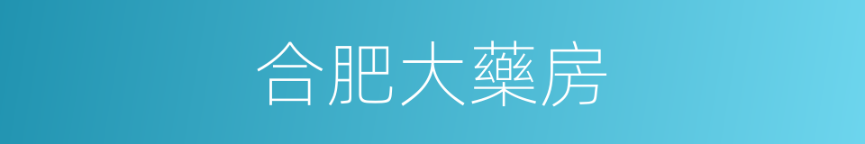 合肥大藥房的同義詞