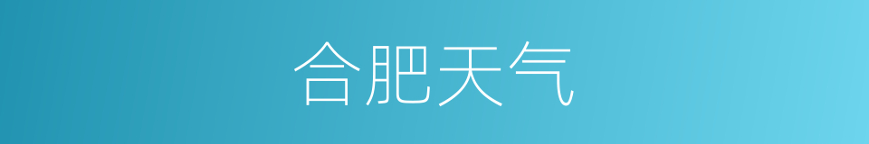 合肥天气的同义词