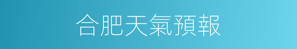 合肥天氣預報的同義詞
