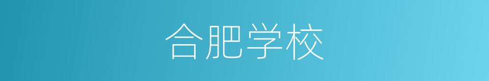 合肥学校的同义词