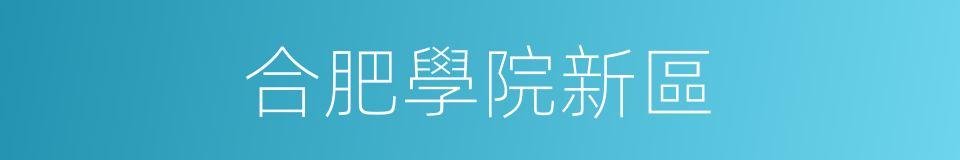 合肥學院新區的同義詞