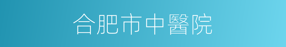 合肥市中醫院的同義詞