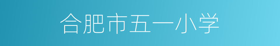 合肥市五一小学的同义词