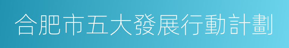 合肥市五大發展行動計劃的同義詞