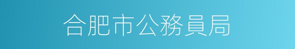 合肥市公務員局的同義詞