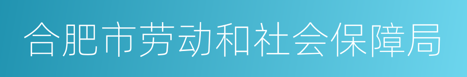 合肥市劳动和社会保障局的同义词