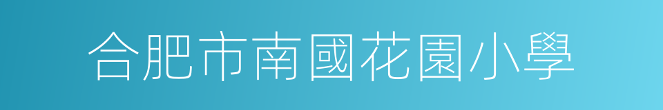 合肥市南國花園小學的同義詞