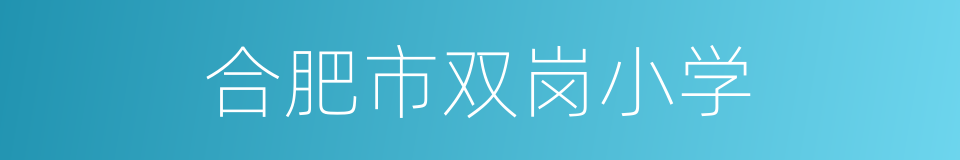 合肥市双岗小学的同义词