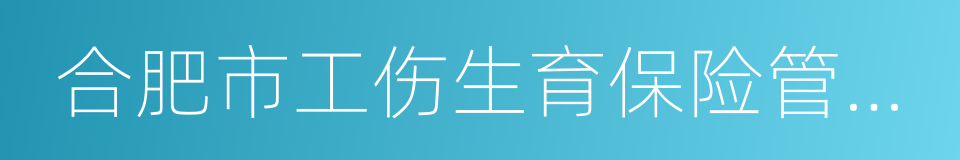 合肥市工伤生育保险管理中心的同义词