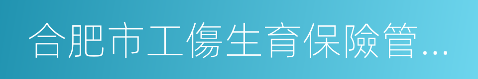 合肥市工傷生育保險管理中心的同義詞