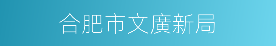 合肥市文廣新局的同義詞