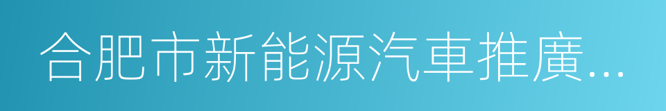 合肥市新能源汽車推廣應用財政補助管理細則的同義詞