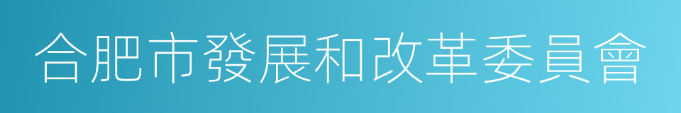 合肥市發展和改革委員會的同義詞