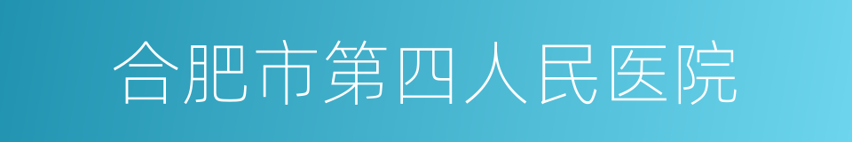 合肥市第四人民医院的同义词