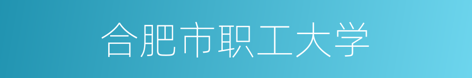 合肥市职工大学的同义词