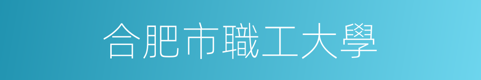 合肥市職工大學的同義詞
