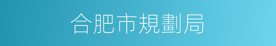 合肥市規劃局的同義詞