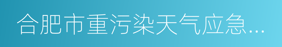 合肥市重污染天气应急预案的同义词