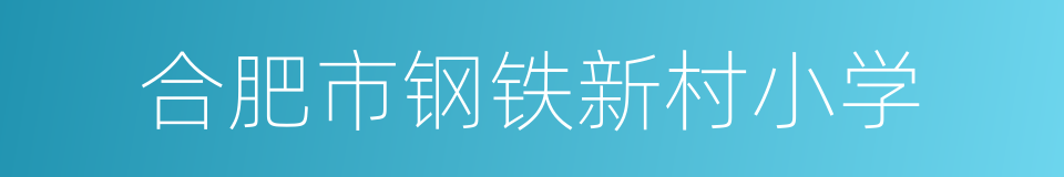 合肥市钢铁新村小学的同义词