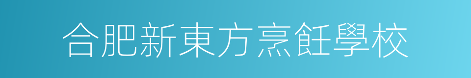 合肥新東方烹飪學校的同義詞