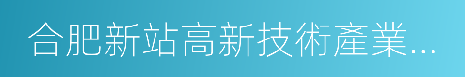 合肥新站高新技術產業開發區的同義詞