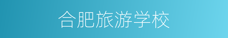 合肥旅游学校的同义词