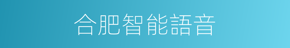 合肥智能語音的同義詞