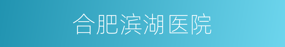 合肥滨湖医院的同义词