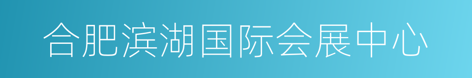 合肥滨湖国际会展中心的同义词