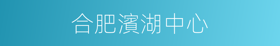 合肥濱湖中心的同義詞