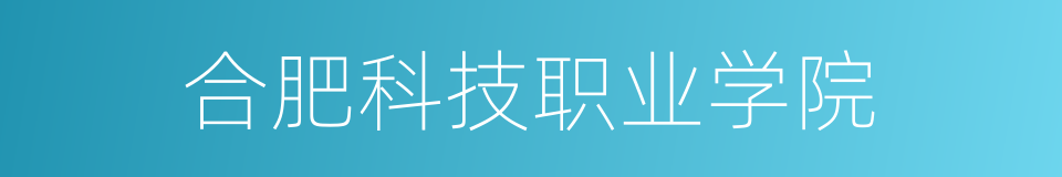 合肥科技职业学院的同义词