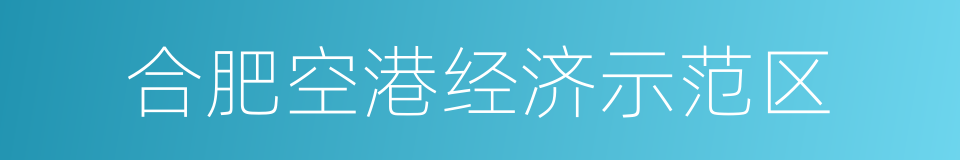 合肥空港经济示范区的意思