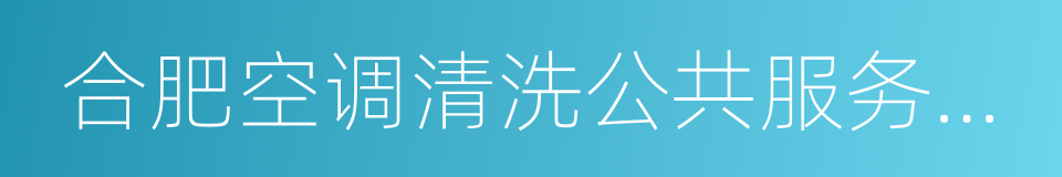 合肥空调清洗公共服务平台的同义词