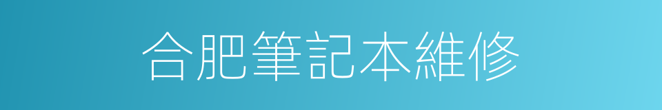 合肥筆記本維修的同義詞