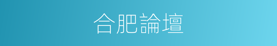 合肥論壇的同義詞