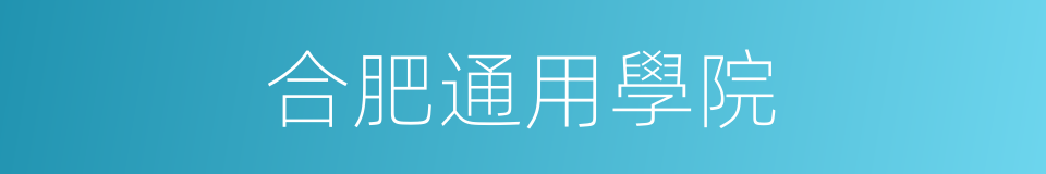 合肥通用學院的同義詞