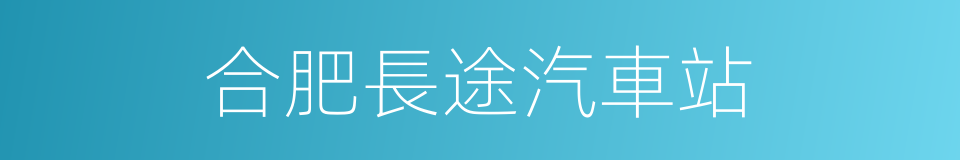 合肥長途汽車站的同義詞