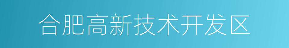 合肥高新技术开发区的同义词