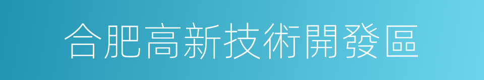 合肥高新技術開發區的同義詞