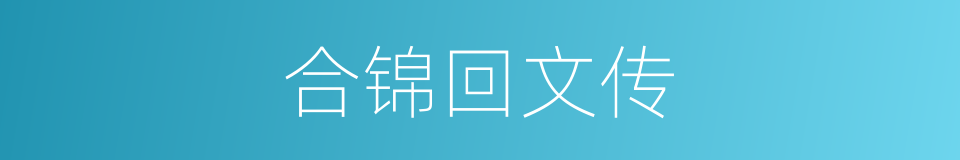 合锦回文传的同义词