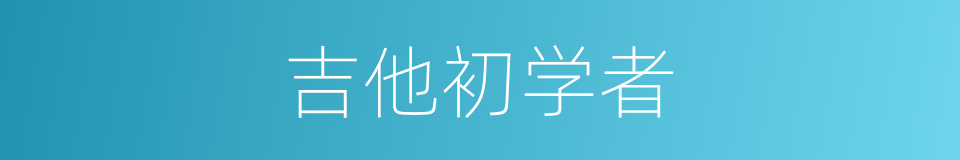 吉他初学者的同义词