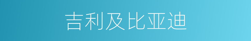 吉利及比亚迪的同义词