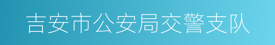 吉安市公安局交警支队的同义词