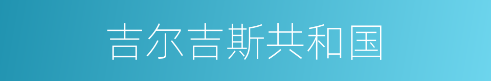 吉尔吉斯共和国的同义词