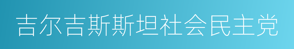 吉尔吉斯斯坦社会民主党的同义词