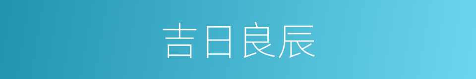 吉日良辰的意思